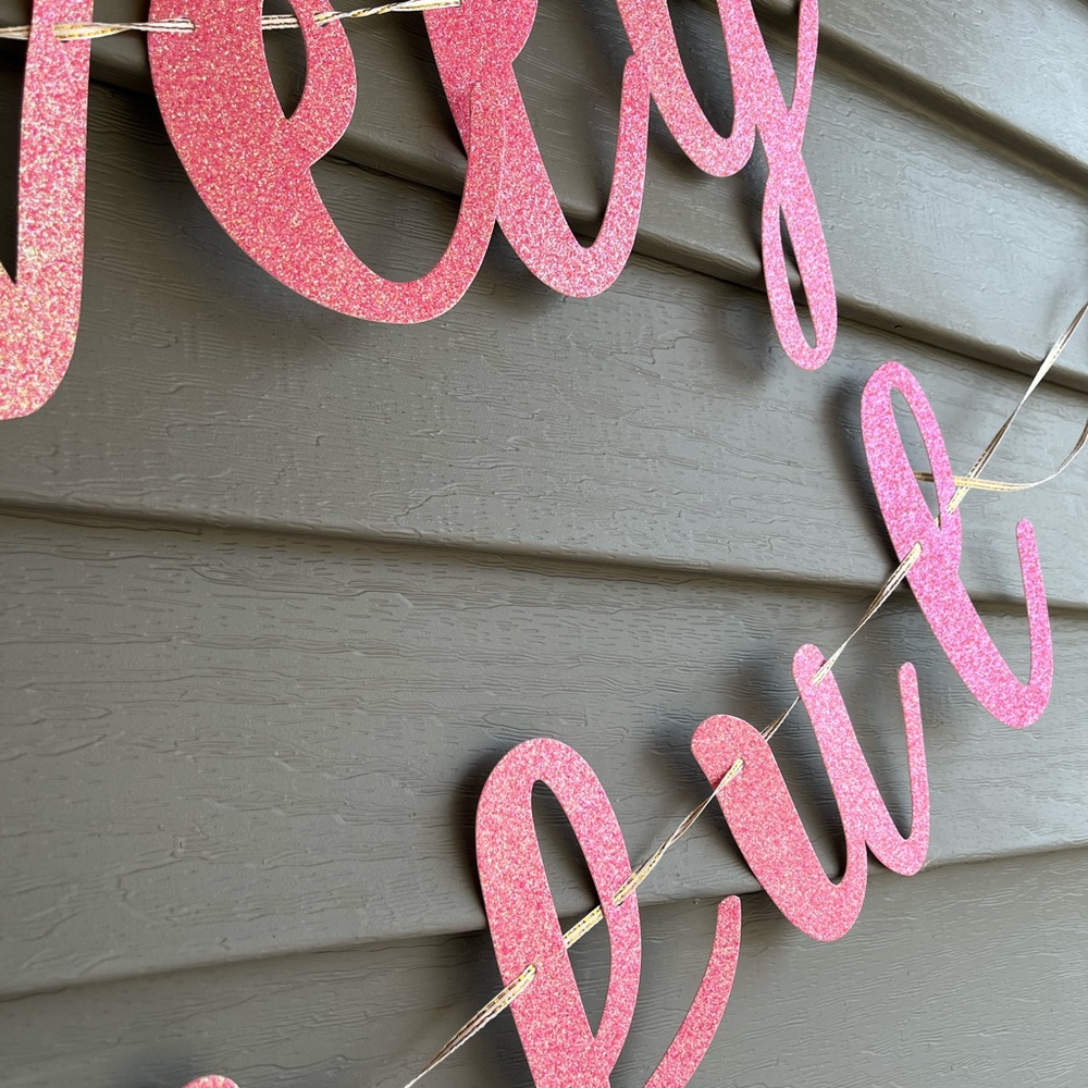 Girls First Birthday Decor, Banner & Cake Candle - Picture 3 of 5